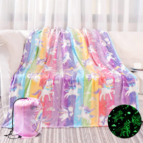LIFEYJ glow-in-dark unicorn blanket glows at night for magical comfort.