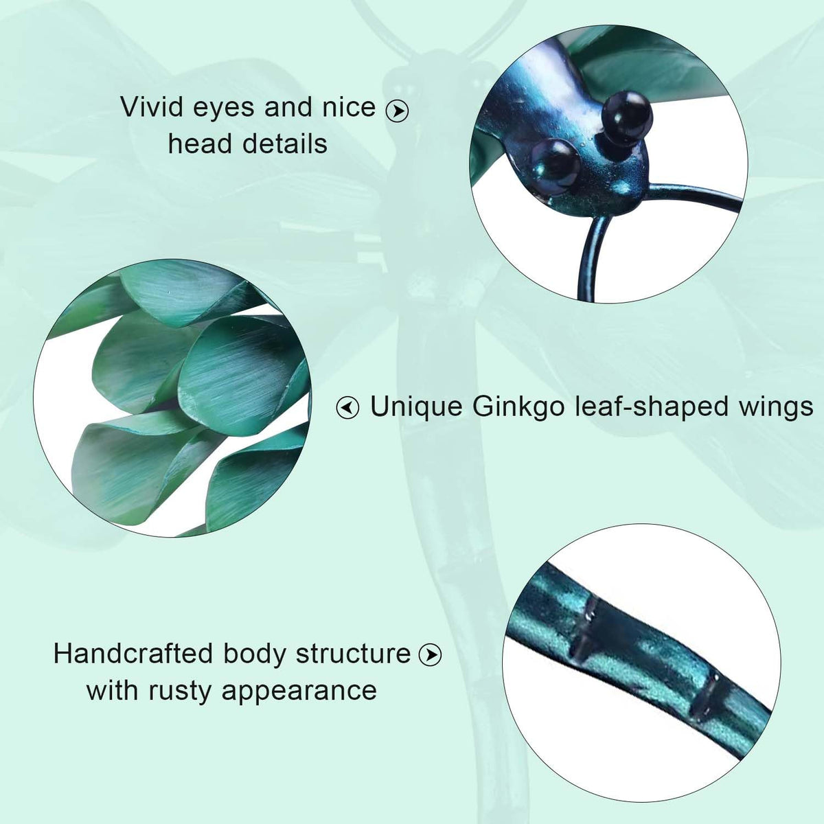 LIFFY dragonfly wall decor for garden and patio spaces