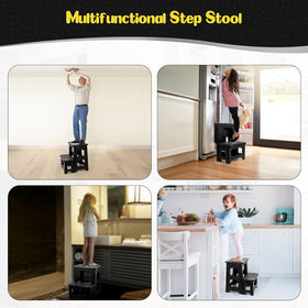 Ligebul two-step stool foldable kitchen-use model supports quick countertop access.