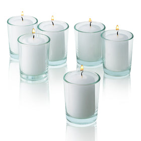 Light In The Dark votives fit standard holders for versatile centerpieces.