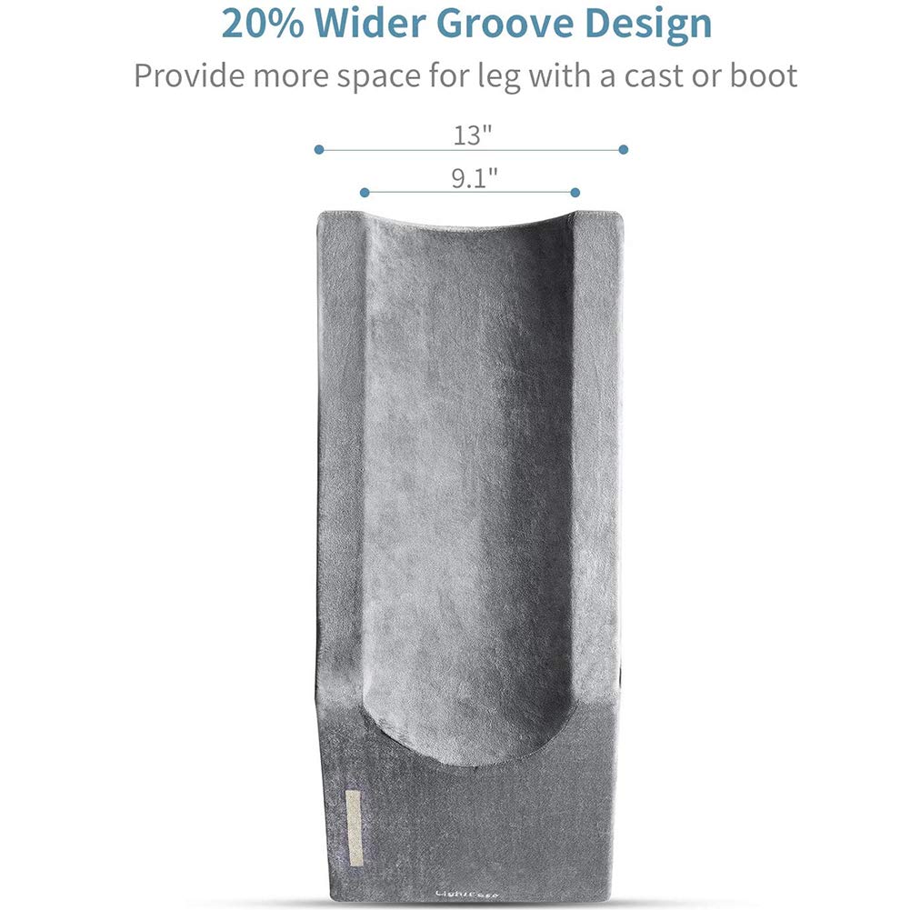 LightEase leg pillow shown on a recliner for versatile rest.