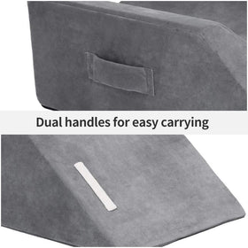 LightEase leg pillow dual handles close-up for easy repositioning.