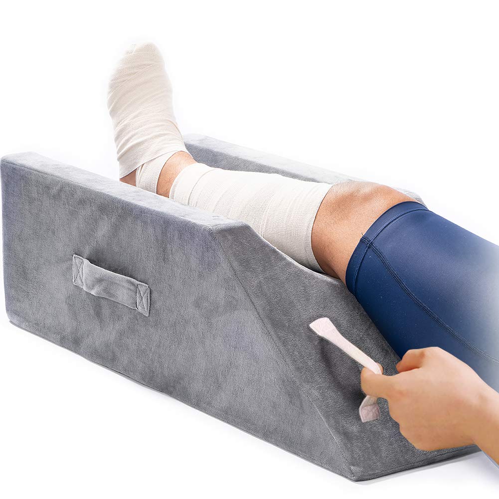 LightEase memory foam leg pillow front view for elevated leg comfort.