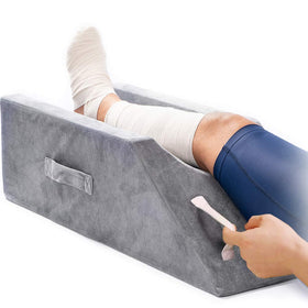 LightEase memory foam leg pillow front view for elevated leg comfort.