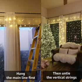Lighting EVER 306 LED curtain lights offer eight modes for versatile ambience.