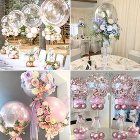 Lightsfever clear acrylic balloon stand sticks provide reliable support.