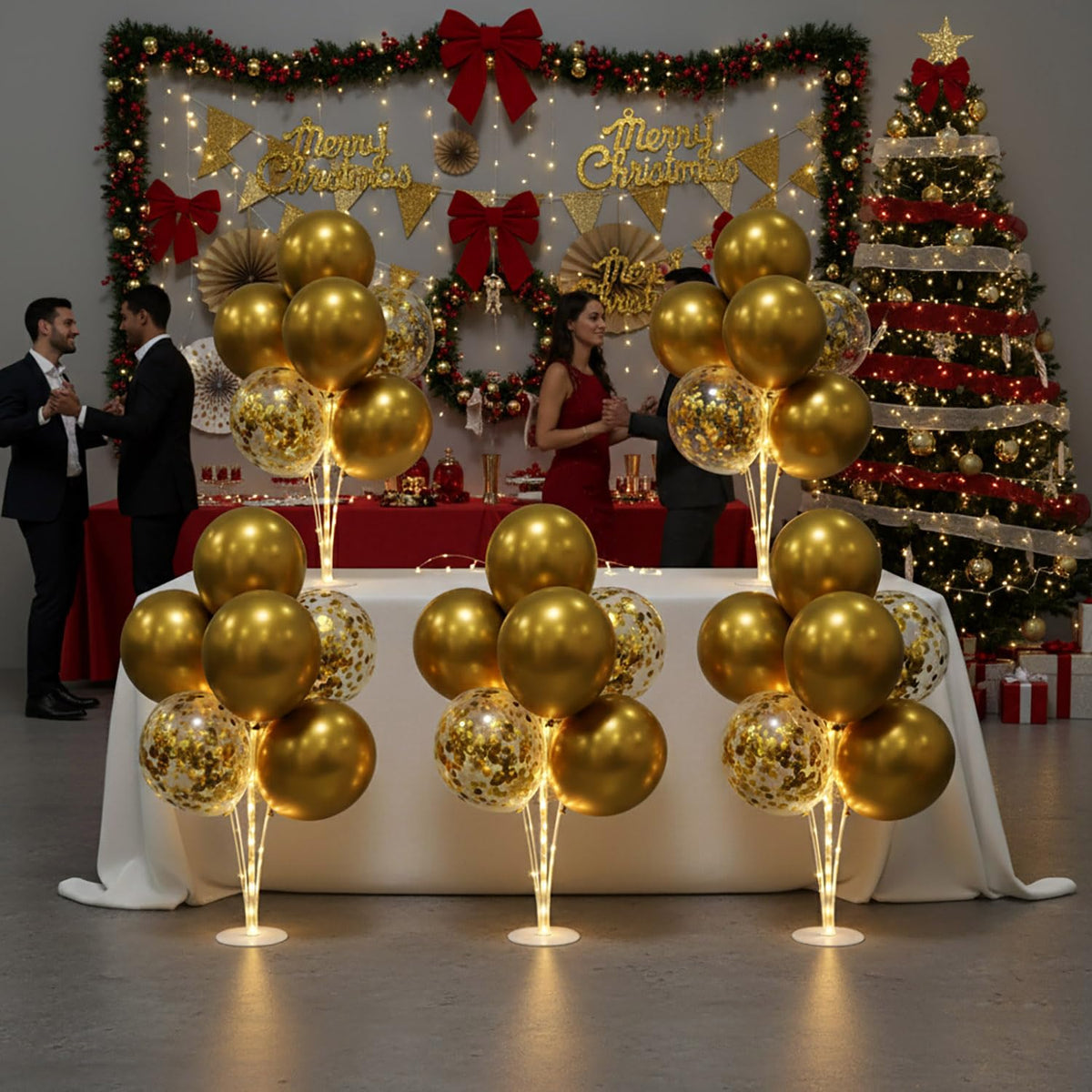 Lightsfever LED fairy lights illuminate the centerpiece for warm ambience