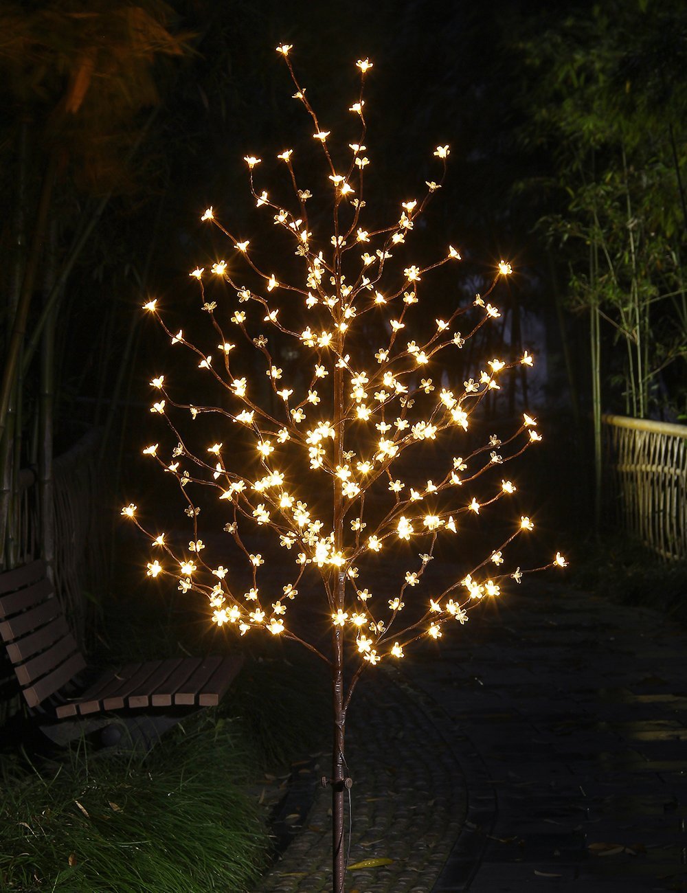 Lightshare 6.5ft cherry blossom tree glowing softly for year-round ambiance