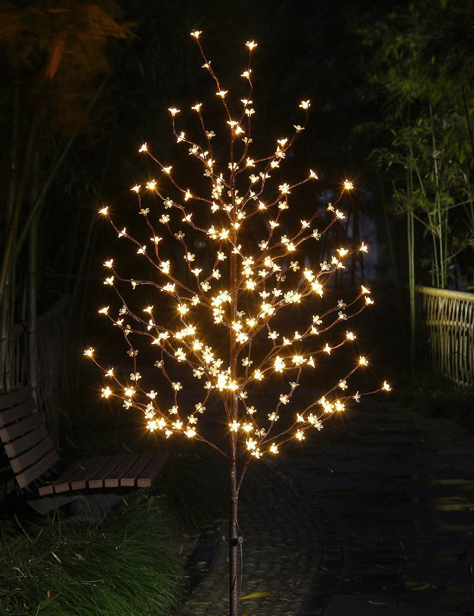 Lightshare 6.5ft cherry blossom tree glowing softly for year-round ambiance