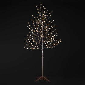 Lightshare 6.5 ft cherry blossom tree with warm white LEDs for year-round decor.