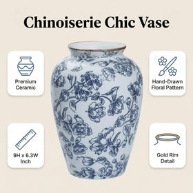 Liiusgelad handcrafted porcelain vase in Delft blue, durable decorative piece.