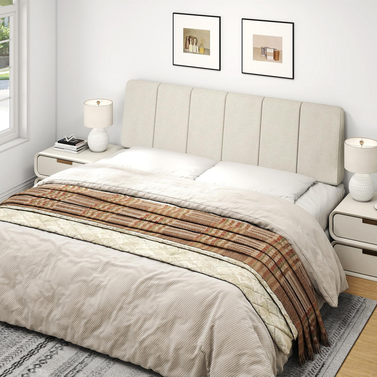 Liiwepo headboard slim silhouette enhances everyday bedroom style.