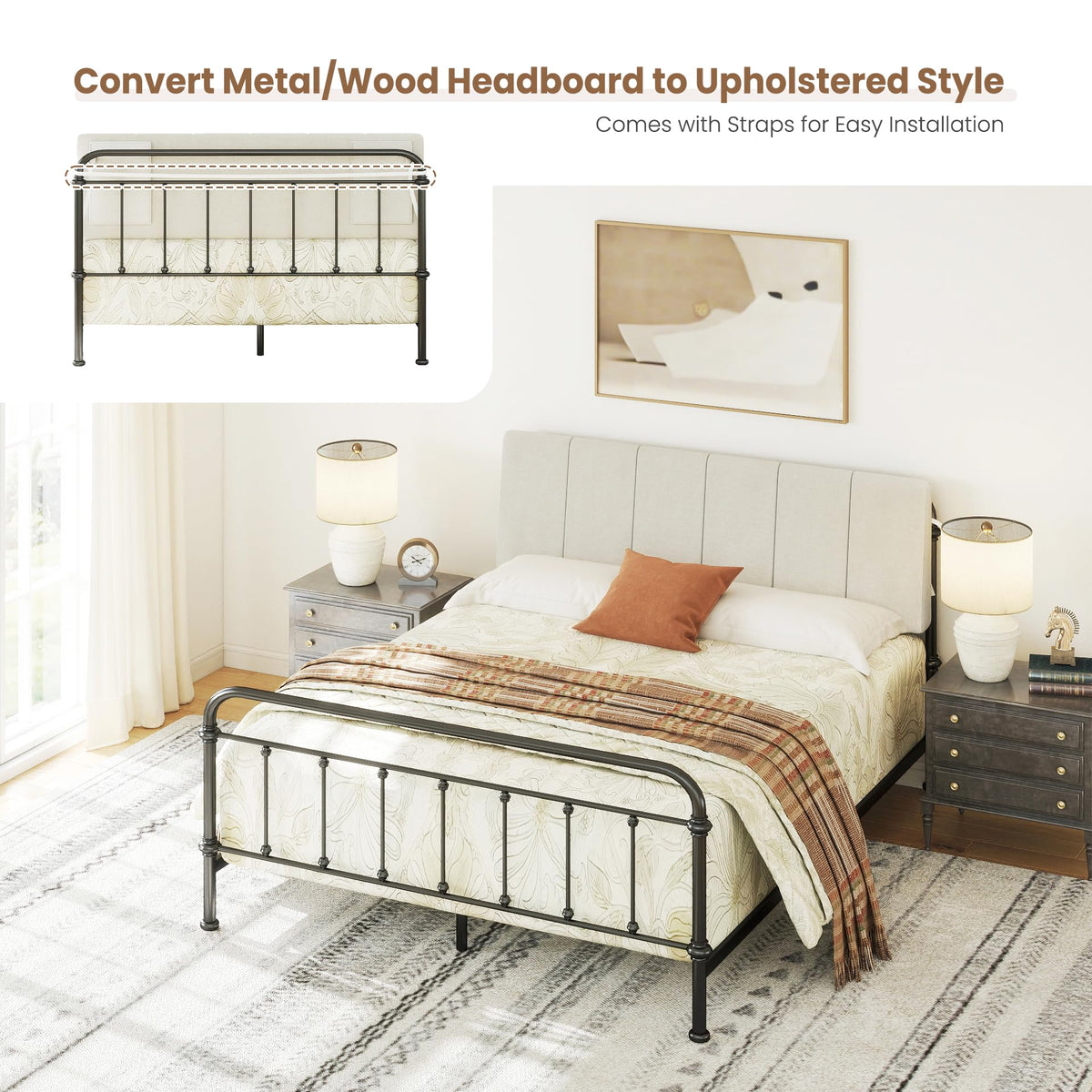 Liiwepo headboard ergonomic curved top designed for restful reading.
