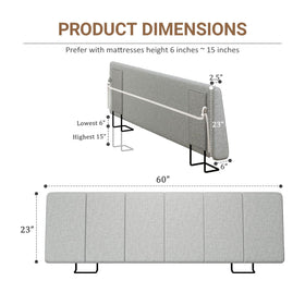 Liiwepo headboard light gray linen fabric adds soft texture and contemporary style.