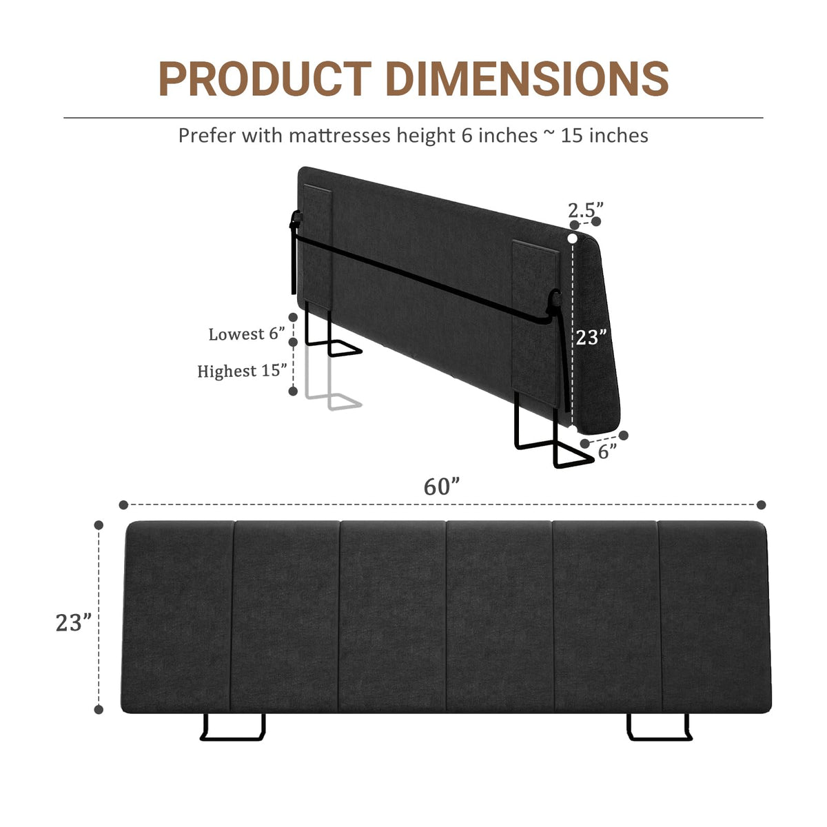 Liiwepo headboard design adapts to mattress thickness for flexible installation.