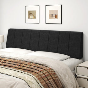 Liiwepo king size headboard in black fabric close-up shows texture and depth.