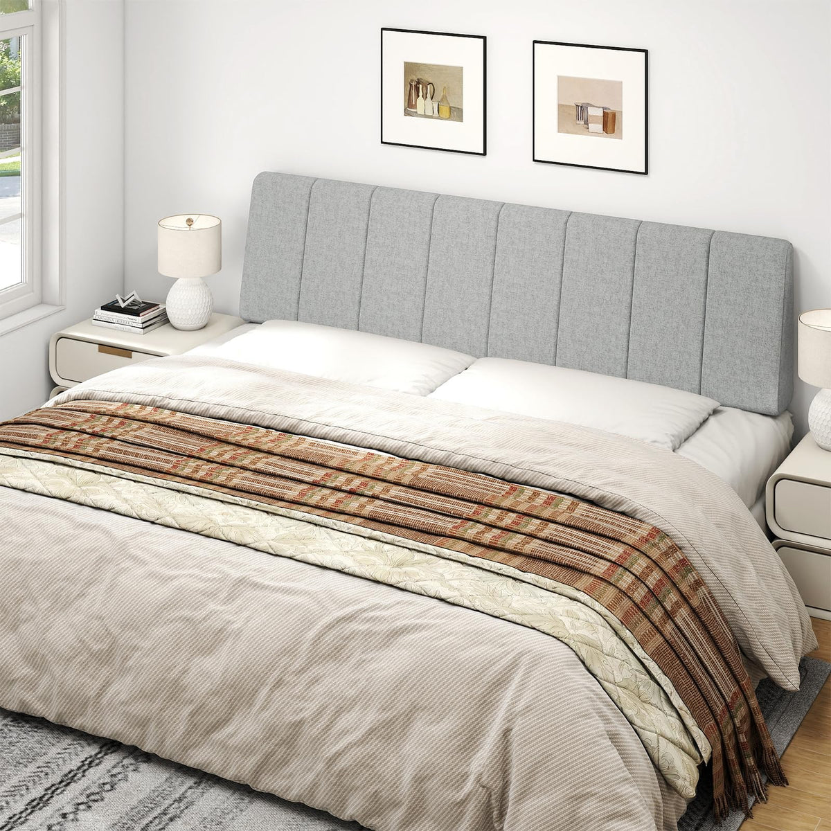 Headboard packaging and unboxed setup ready for your bed with Liiwepo.