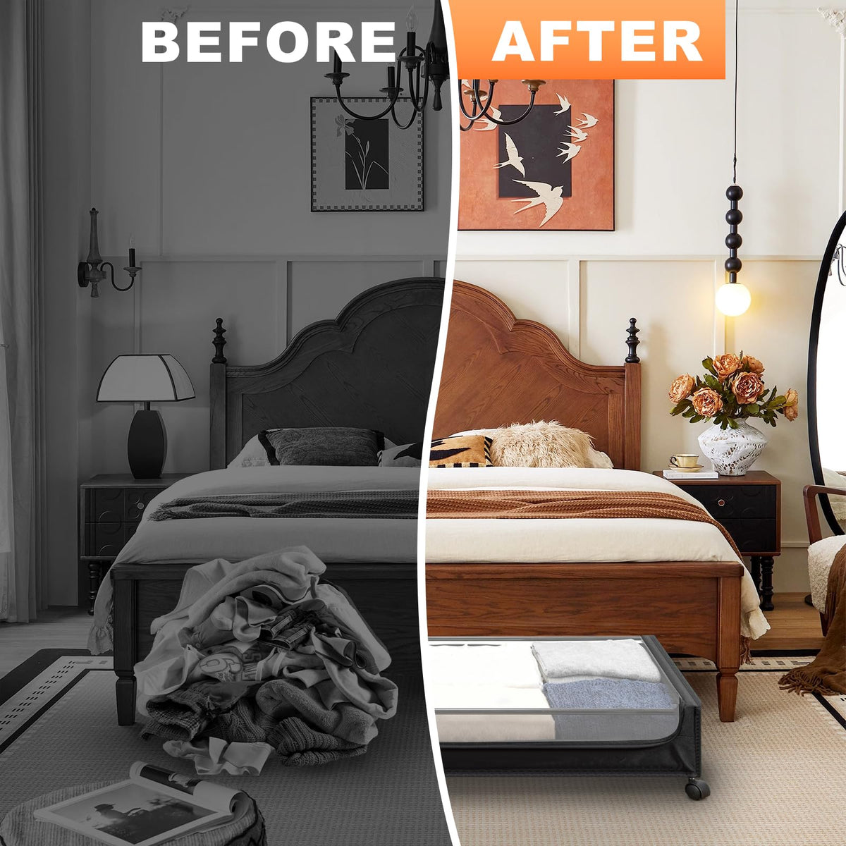 LIJIAI under-bed storage suited for dorm rooms and compact spaces.