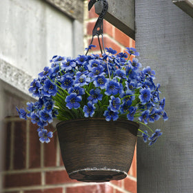 LikSoor faux shrubs enhance porch and balcony spaces without watering or trimming.