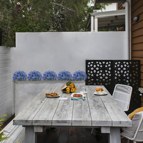 LikSoor blue faux greenery boosts garden decor with durable, weather-ready design.