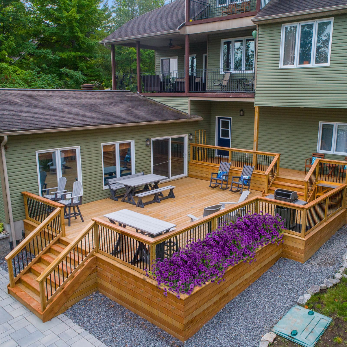 LikSoor porch and window box decor creates a vibrant garden vibe indoors and out.