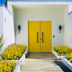 LikSoor yellow artificial blooms endure sun and rain for year-round charm.