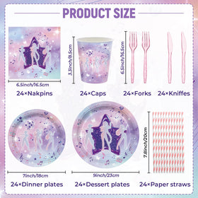 Likuyve music dance party dessert plates with playful characters for treats