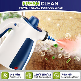 Likzest handheld steam cleaner demonstrates no water spitting for mess-free operation