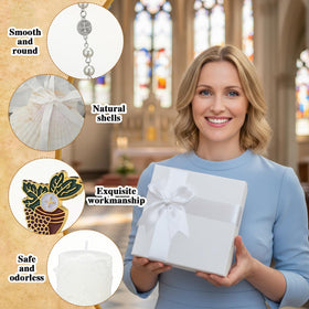 Liliful baptism pin designed to complement ceremonial outfits