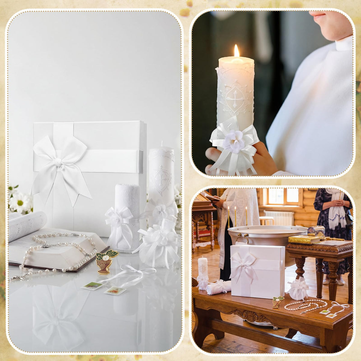 Liliful baptism rosary accessory for ceremonial attire and remembrance