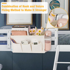Lilithye bunk bed organizer with full encirclement frame provides stable storage.