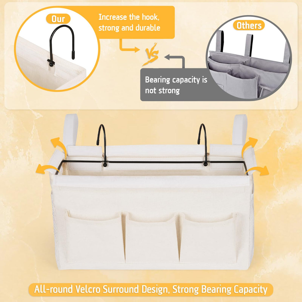 Lilithye bedside caddy set suited for dorms, hospitals, and cribs.