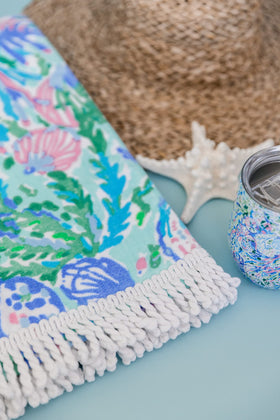 Lilly Pulitzer after-swim towel dries you comfortably