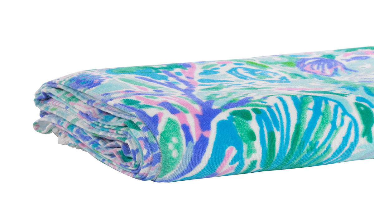 Lilly Pulitzer Soleil It On Me pattern stands out at the beach