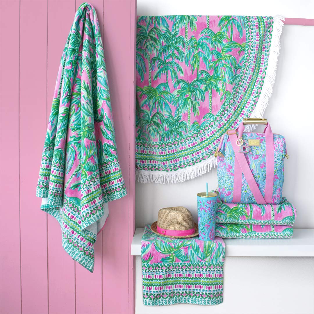 Easy-care Lilly Pulitzer towel stays colorful after machine washing.