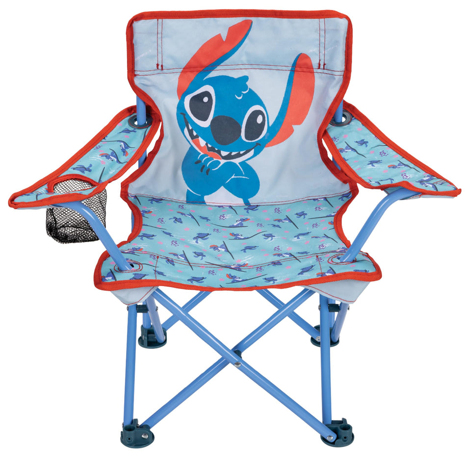 Lilo and Stitch Fold-N-Go chair in park setup, portable outdoor seating.