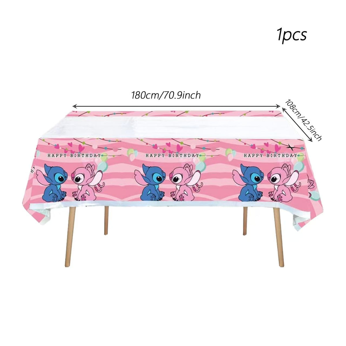 Lilo & Stitch pink tablecloth creates vibrant table setups