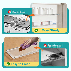 LILXIU clear acrylic shelves resist humidity and stay rust free