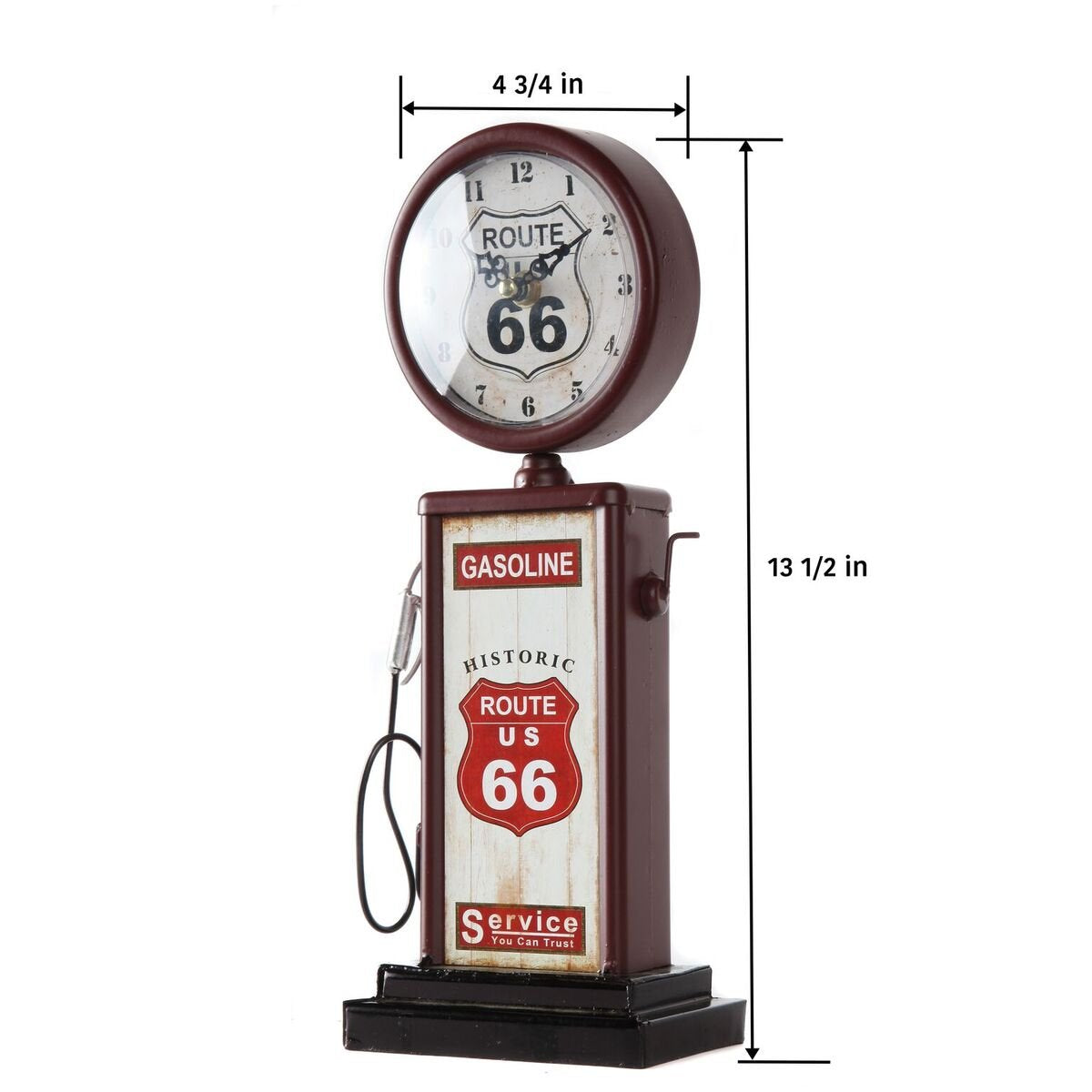 Lily's Home brushed red finish mantel clock detail