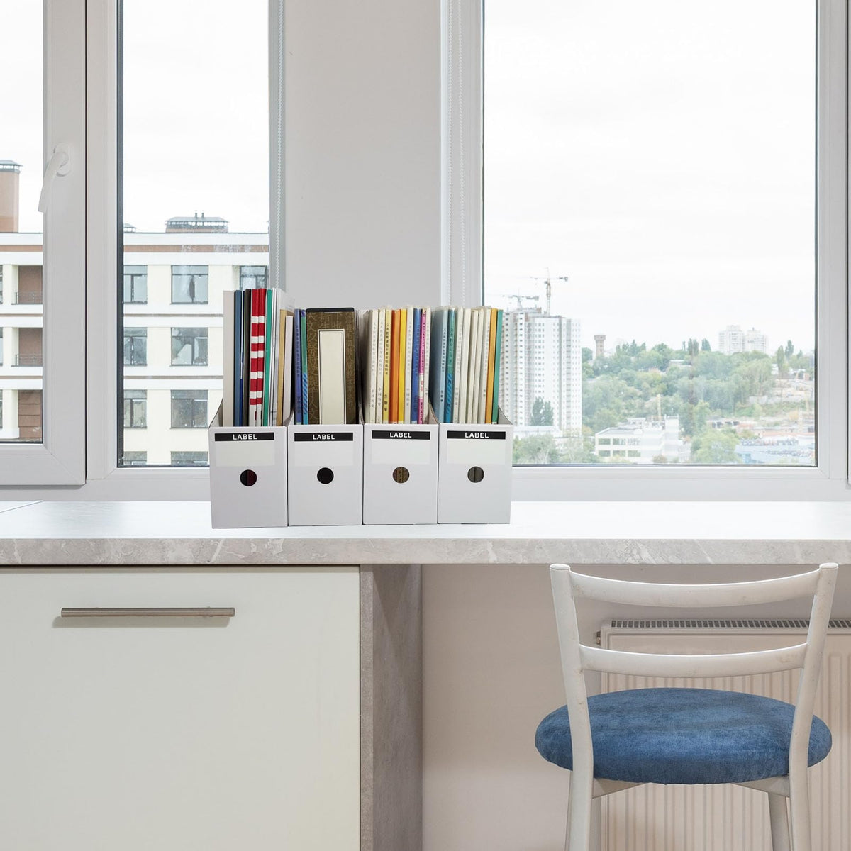 Limitliho classroom storage helps keep papers and artworks neatly organized.