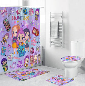 LIN&BABAY movie theme shower curtain adds playful style and quick-drying performance for kids' bathrooms.