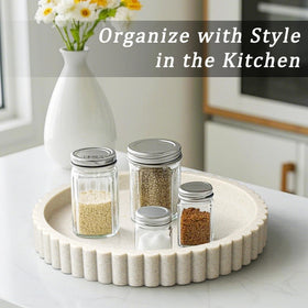 LIN CHUAN beige tray on wood table elevates everyday decor.