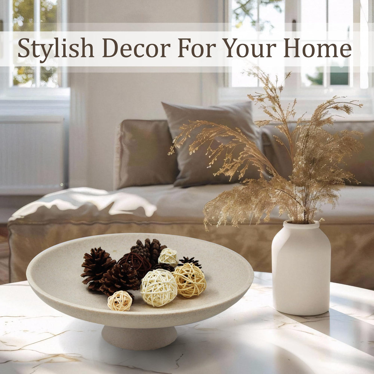 LIN CHUAN decorative pedestal bowl on entryway table complements entry decor.