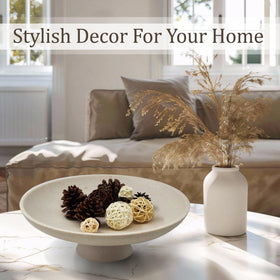 LIN CHUAN decorative pedestal bowl on entryway table complements entry decor.