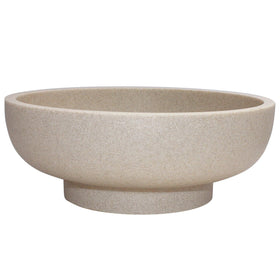 LIN CHUAN decorative bowl in sand beige serves as a stylish countertop centerpiece.