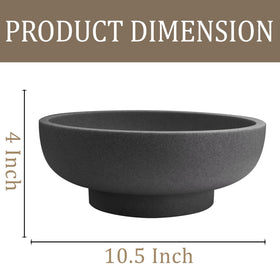 LIN CHUAN large decorative bowl in grey, versatile for various decor styles.