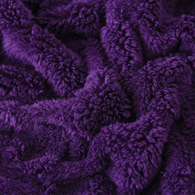 Linecooo Deep Purple fleece throw care instructions show quick drying.