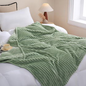 Linecooo Sage Green throw stripes design adds elegant decor