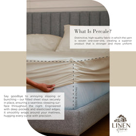 Linen Home 100% cotton percale fabric highlighting breathable surface