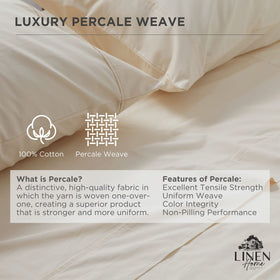 Linen Home 100 percent cotton percale close-up showing crisp, durable weave